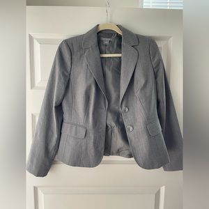 Ann Taylor gray and light blue plaid Blazer
